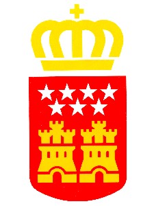 Escudo reproducido en una de sus dos versiones. Colores empleados: rojo y amarillo.