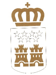 Corona y castillos en oro.